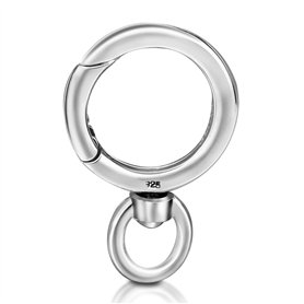 My-Bead Fermoir à ressort avec œillet rotatif 20 mm Boucle à ressort en argent sterling 925 pour chaîne pendentif colliers DIY