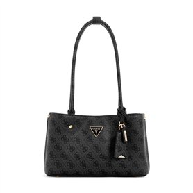 GUESS Meridian Shoulder Satchel Bag Coal Logo