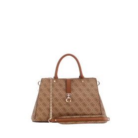 GUESS Zamira Luxury Satchel Latte Logo