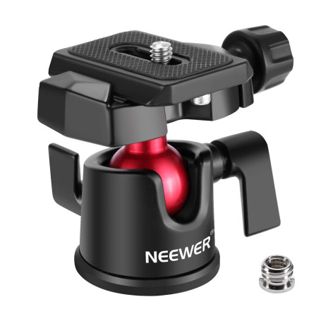 Neewer Tête à Balle panoramique avec Rotation de 360° - avec Plateforme Rapide 1/4 et Niveau à Bulle - pour Monopode