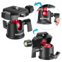 Neewer Tête à Balle panoramique avec Rotation de 360° - avec Plateforme Rapide 1/4 et Niveau à Bulle - pour Monopode, Trépied de