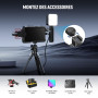 NEEWER S24 Ultra Stabilisateur de Cage de téléphone avec poignée latérale, Adaptateur de Filtre 67 mm, Plaque arrière d'objectif