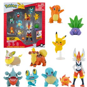 Pokemon Figurine Jouet 10-Pack Figurine 5-11 cm – Cinderace Pikachu Charmander Squirtle Oddish Gible Bulbasaur Yamper Froakie &