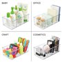 mDesign boite de rangement empilable (lot de 2) – panier rangement pratique en plastique avec 4 casiers – rangement de cuisine m