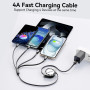 2m Lot de 2] 4 en 1 Câble de Charge Rapide USB avec IP/type C/micro pour téléphone