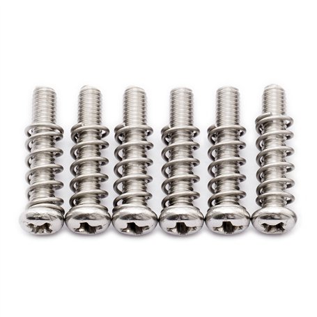 Musiclily Pro Métrique M3x16mm Vis Intonation et Ressorts en Acier Inoxydable pour Pontets Chevalet Tremolo de Guitare électriqu