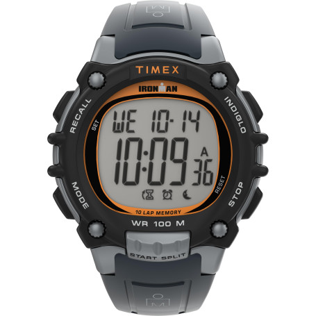 Timex Ironman Essential Montre pour Homme 44 mm - Bracelet en polyuréthane Gris