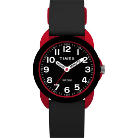 Timex - TW2W91900 Machines Montre pour Enfant 30 mm avec Bracelet en Silicone Noir