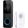 eufy Security Kit de sonnette de porte vidéo Wi-Fi avec résolution 1080p sans frais mensuels