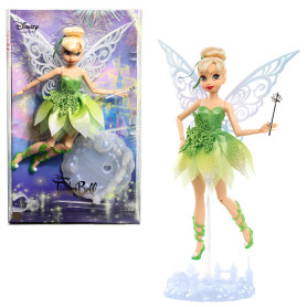 Mattel Disney Poupée Articulée Fée Clochette Collector Disney100 Avec Ailes Pailletées, Socle Inclus, À Collectionner, Jouet Enf Mattel Disney Poupée Articulée Fée Clochette Collector Disney100 Avec Ailes Pailletées