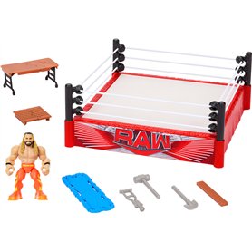 Mattel WWE Knuckle Crunchers Rebound Ring, set avec figurine articulée Seth Rolling avec sons, anneau Flex Mat et 7 accessoires  Mattel WWE Knuckle Crunchers Rebound Ring