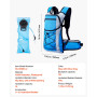 VEVOR Sac à dos d'hydratation 15 L, sac à dos d'eau isolé avec poche à eau en TPU 3 L, sac à dos de randonnée avec rangement pou