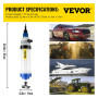 VEVOR Extracteur de Liquide de Frein 1,5 L avec Adaptateurs Seringue à Huile Manuelle en ABS PA Pompe à Main Transfert de Fluide