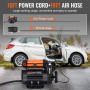 VEVOR Compresseur à Air 12 V 10 bar Gonfleur Pneu Voiture Portable 100 L/min Protection Thermique Pompe à Air Câble Alimentation