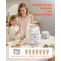 VEVOR Sorbetière Automatique Verticale de 1 L, Turbine à Glace Sorbets Yaourt Glacé avec Compresseur Intégré, Machine à Glace Él