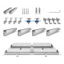 VEVOR Support de Panneau Solaire, Kit de Fixation de Panneaux Solaires avec 4 Rails 760 mm, 4 Pinces d'Extrémité, 2 Pinces Légèr