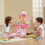 VEVOR Cuisine pour Enfants avec Cuisinière à Vapeur, Sons, Lumières, 48 Accessoires pour Tout-Petits, Âge Préscolaire 3-5 Ans, R