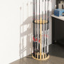 porte de canne à pêche ronde en bois pour rangement et organisation du garage