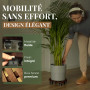 Homingrove Porte Plante a roulettes 2X 30 cm – Support de Pot de Fleurs à roulettes FSC, 100 kg, Extérieur & Intérieur – Chariot