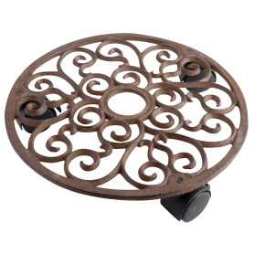 Esschert TG39 Fallen Fruits Chariot Rond pour Plantes Marron
