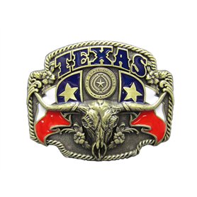 Schnalle123 Boucle de ceinture Western Texas aspect 3D pour ceinture interchangeable - Modèle 88