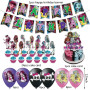 KJoet 44 pcs Mon-ste Décorations de Fête,Party Supplies Banner Ballon Anniversaire Topper de Gâteau Kids Party Decorations