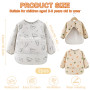 Tablier Imperméable pour Enfants 2 à 3 Ans Motifs Arbre Dinosaure Bavoir Tablier Bébé