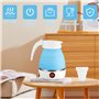LIAVOP Bouilloire Pliable 600 ml, Mini Bouilloire de Voyage Portable, Fond en acier inoxydable, Bouilloire électrique pour le Ca