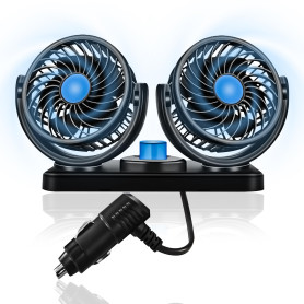 Ventilateur de voiture double tête ventilateur rotatif 360°