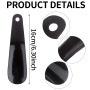 2 pcs Chausse-pied Chausse-pied Plastique Noir solide Flexible de voyage Petite courte facile Crochet trou Binette Corne Lifter 