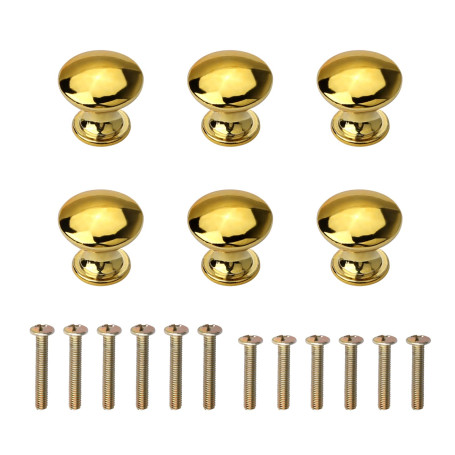 NC Lot de 6 petits boutons de placard ronds en forme de champignon avec vis pour placard