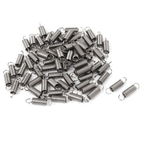 sourcing map 0.4mmx3x12mm 304 Inoxydable Acier Double Crochet Petit Tension Ressort 66pcs
