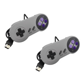 Link-e : 2 X Manette de Jeu Compatible avec la Console Super Nintendo Snes Mini Classic Edition
