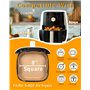 500pièces Papier Sulfurisé pour Air Fryer,8”(20.3cm) Papier Cuisson Air Fryer pour 5L-8L,Antiadhésif & Résistant à l'huile & Non