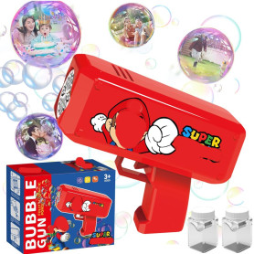 Machine à Bulles pour Enfants Pistolet à Bulles Automatique avec Solution pour Bulles de Savon Jouet à Bulles pour Enfants avec