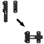 Lot de 2 Verrous de Porte en Acier Inoxydable Noir - Loquet de Sécurité pour Porte et Fenêtre