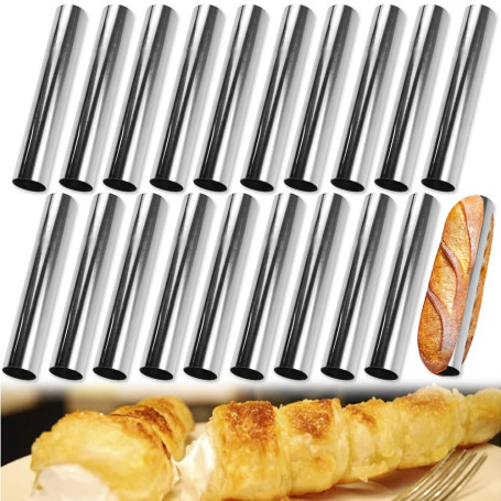 ADERTOS 20 Pièces Moules à Crème en Acier Inoxydable