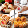 ADERTOS 20 Pièces Moules à Crème en Acier Inoxydable,Tubes Cannoli Moules,Pain Tube, Tubes de Cannoli Antiadhésifs Moule Avec Br