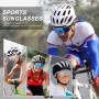 2 Lunettes de Soleil de Sport Lunette Velo Homme Lunettes de Cyclisme Polarisées Protection UV400 pour Lunette Running, Course à
