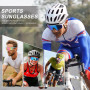 2PCS Lunettes Velo Lunette Soleil de Sport de Plein Air Lunettes de Cyclisme Polarisées Unisexes Coupe-Vent Et Anti-Sable Adapté