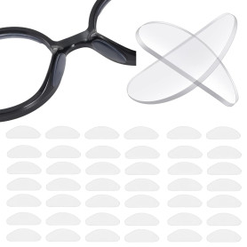 30 Plaquettes Nasales en Silicone Antidérapantes Coussinet Lunettes nez en Forme de D Autocollantes Silicone Antidérapant Coussi