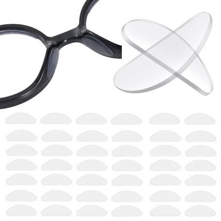 30 Plaquettes Nasales en Silicone Antidérapantes Coussinet Lunettes nez en Forme de D Autocollantes Silicone Antidérapant Coussi