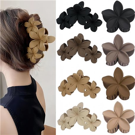 Lot de 8 Pinces à Cheveux Fleur Pince Cheveux Femme Pince Cheveux Fleur Antidérapantes 4 Couleurs élégantes Pinces à Cheveux à F