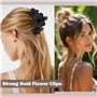 Lot de 8 Pinces à Cheveux Fleur Pince Cheveux Femme Pince Cheveux Fleur Antidérapantes 4 Couleurs élégantes Pinces à Cheveux à F