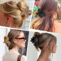 Lot de 8 Pinces à Cheveux Fleur Pince Cheveux Femme Pince Cheveux Fleur Antidérapantes 4 Couleurs élégantes Pinces à Cheveux à F