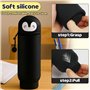 éTui à Stylo en Silicone Pingouin Jolie Trousse à Crayons éTui en Silicone Souple pour Stylo Trousse à Crayons en Souple 2 en 1 