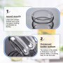 DTYGUIXE 4PCS Tasse à Café en Verre Verres à Boissons Ondulés Verre à Cocktail Verres à Boire Nervurés Tasse en Verre à Rayures 