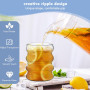 DTYGUIXE 4PCS Tasse à Café en Verre Verres à Boissons Ondulés Verre à Cocktail Verres à Boire Nervurés Tasse en Verre à Rayures 