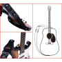 rayzm Sangle en Polyester pour Guitare Acoustique/électrique ou Basse, avec Porte-médiators et Motifs Cranes, 5cm de Largeur et 