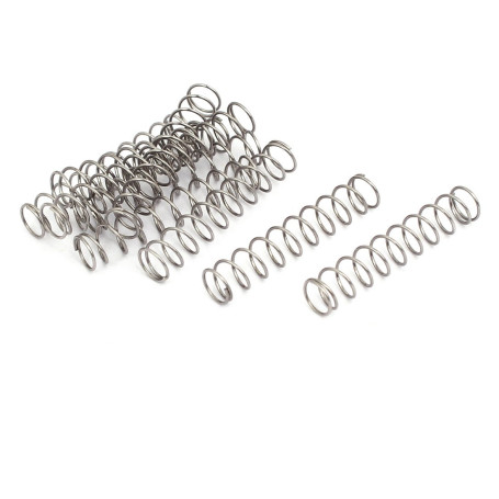 sourcing map Ressort de Compression 0.5mmx6mmx30mm 304 Acier Inoxydable Argenté 10pcs